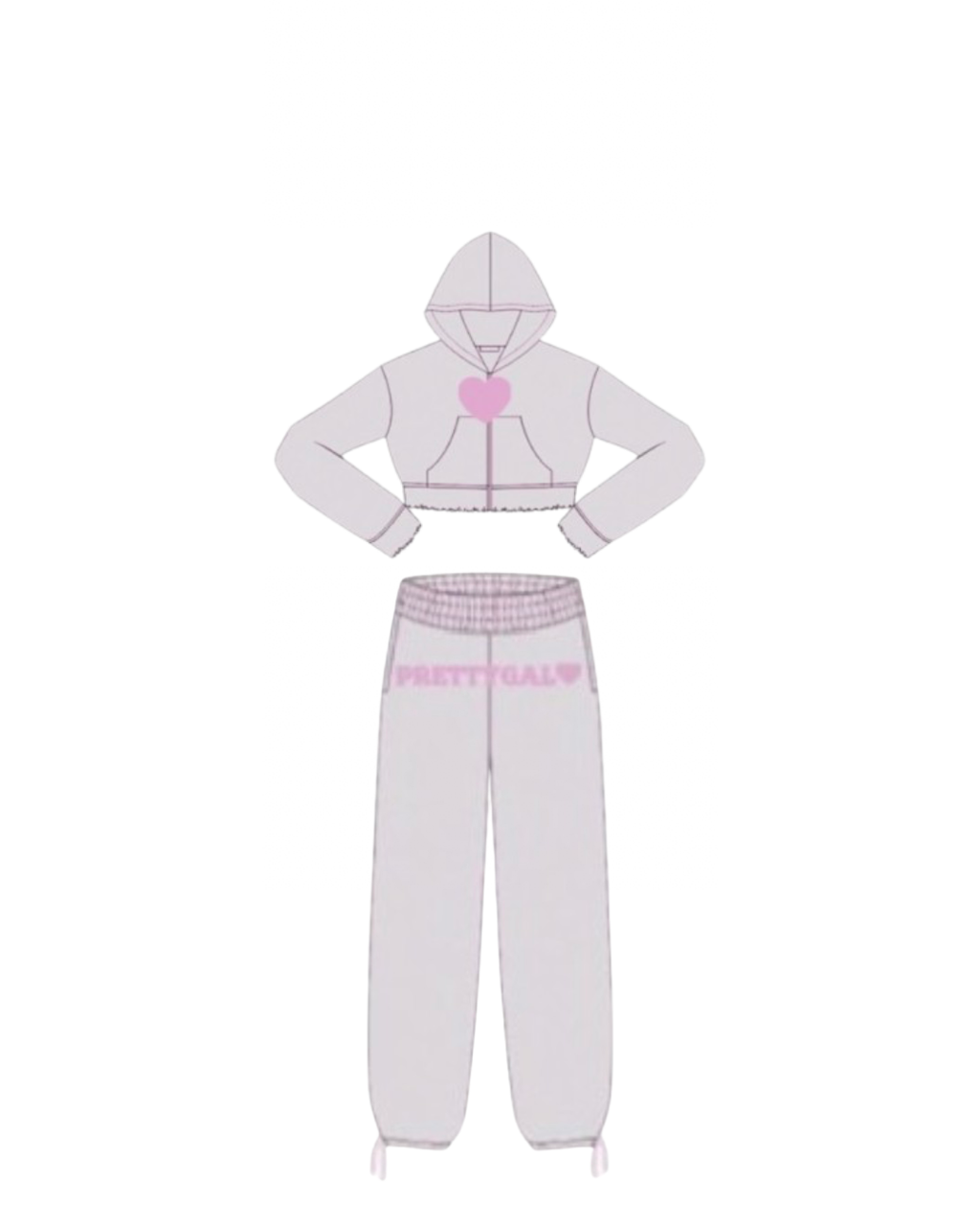Raw Edge Two Piece Set-Gray(PRE-ORDER)
