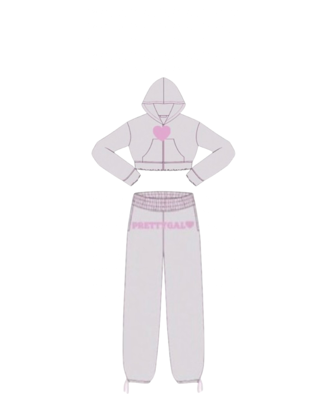 Raw Edge Two Piece Set-Gray(PRE-ORDER)
